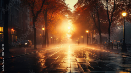 Foggy autumn morning in town © Kondor83