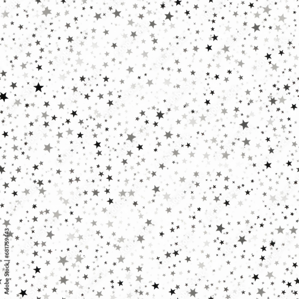Festive Seamless Pattern. Small silver stars on a white background. Abstract texture. For print, textile, fabric, wrapping paper, wallpaper, background, website, cover.