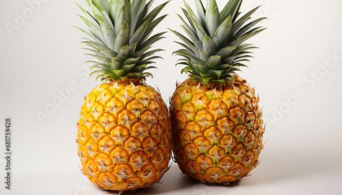Freshness and sweetness of ripe pineapple, a healthy tropical snack generated by AI
