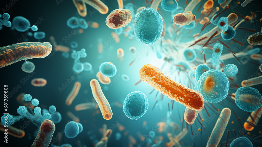 Spirilla bacteria background, AI Generative. Spirilla bacteria background, AI Generative.