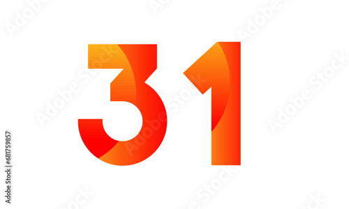 Free Download Red Orange Number Modern Fresh Logo - GFXLoad