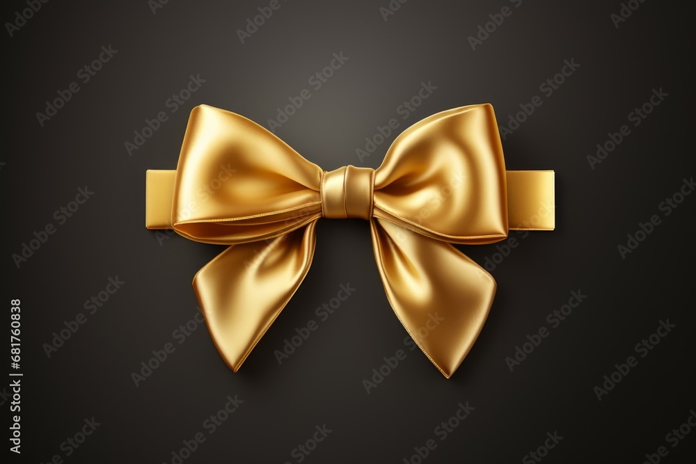 Textured Golden ribbon background. Paper gift. Generate Ai