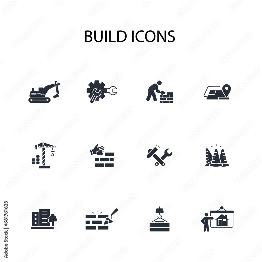 Build and construction icon set.vector.Editable stroke.linear style sign for use web design,logo.Symbol illustration. Build and construction icon set.vector.Editable stroke.linear style sign for use web design,logo.Symbol illustration.