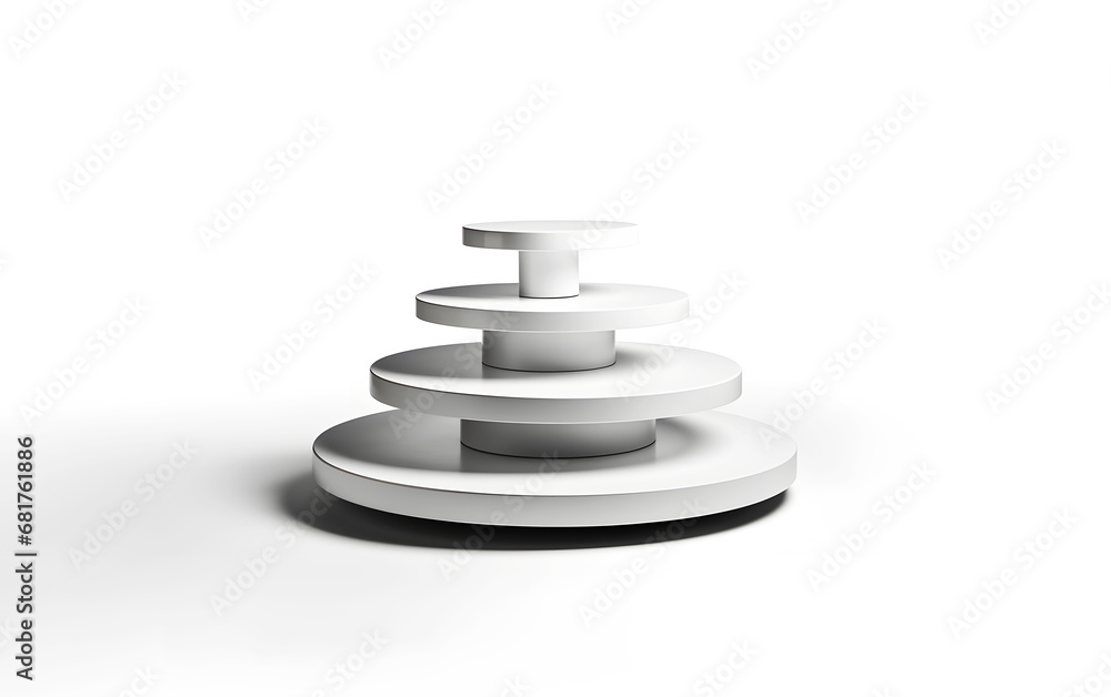 White podium for display product on isolated white background White podium for display product on isolated white background