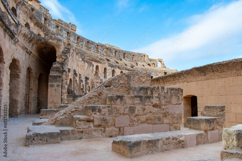 The Amphitheatre of El Jem modern-day city of El Djem, Tunisia, formerly Thysdrus 