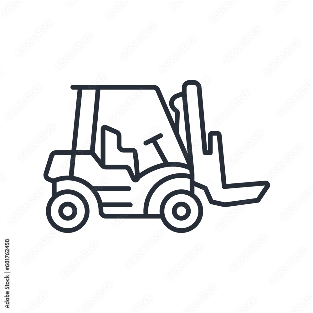 bulldozer icon. vector.Editable stroke.linear style sign for use web design,logo.Symbol illustration.