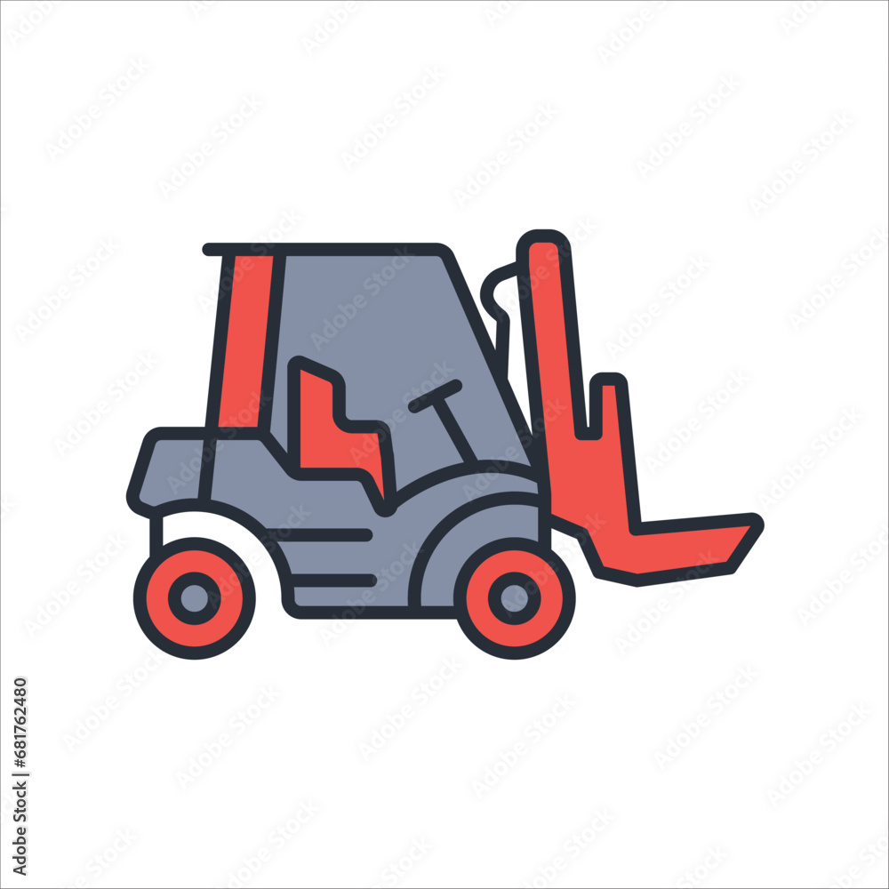 bulldozer icon. vector.Editable stroke.linear style sign for use web design,logo.Symbol illustration.
