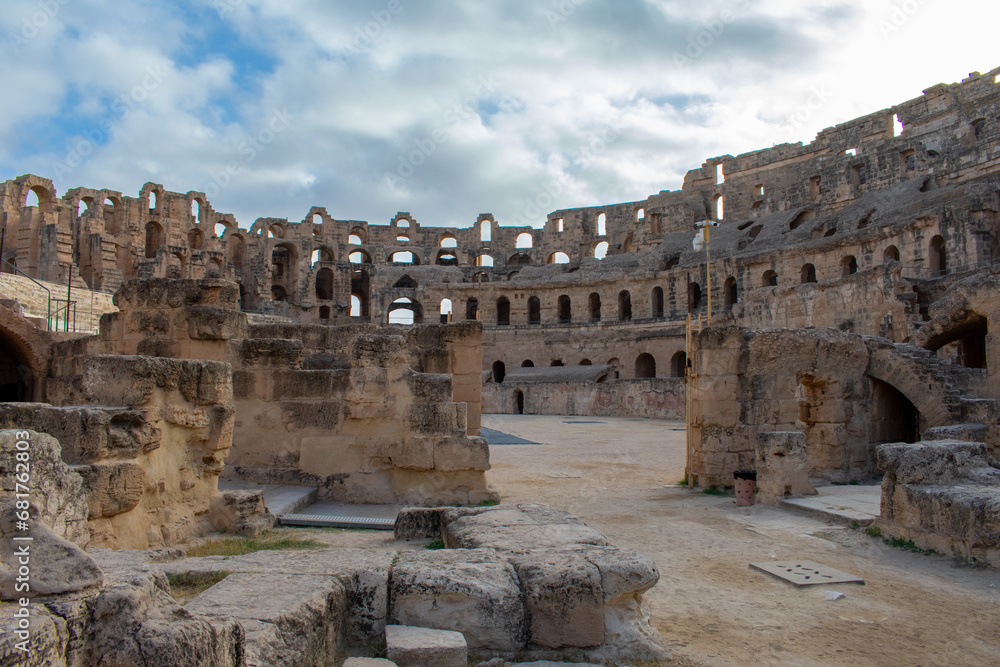 The Amphitheatre of El Jem modern-day city of El Djem, Tunisia, formerly Thysdrus 