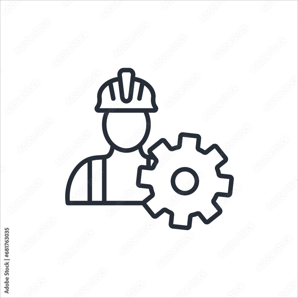 worker icon. vector.Editable stroke.linear style sign for use web design,logo.Symbol illustration. worker icon. vector.Editable stroke.linear style sign for use web design,logo.Symbol illustration.