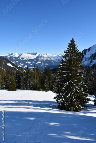 Beautiful sun and view with snow in Obermaiselstein   Allgäu   Germany © Philipp