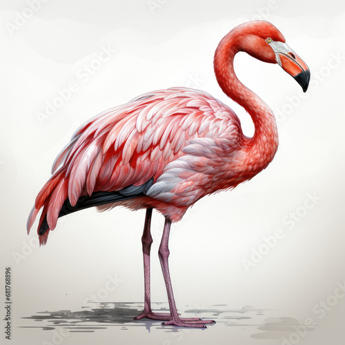watercolor Flamingo clipart  Generative Ai