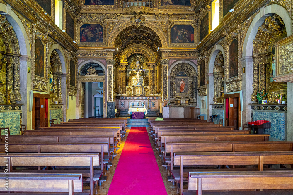 interior nave overlooking the altar of the church Nossa Senhora dos Anjos on Avenida Almirante Reis in Lisbon