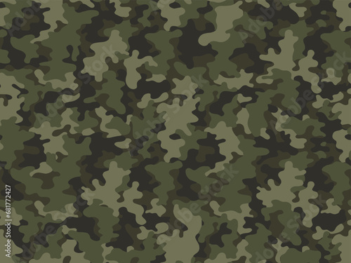 Full Seamless Army Camouflage Pattern Vector. Military Camo Skin for Decor and Textile. Army masking design for hunting textile fabric print and wallpaper.