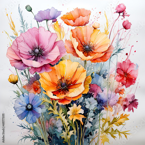 Ethereal Blooms  Dreamy Watercolors