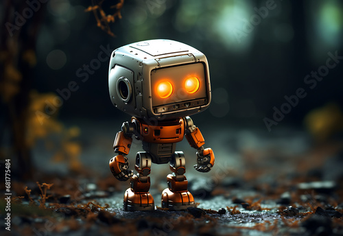 Cute Robo, Cartoon Style, Artificial Intelligence, AI, Android, Bokeh