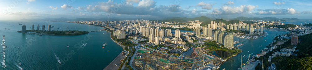 Aerial view of landscape in hainan island , China Aerial view of landscape in hainan island , China
