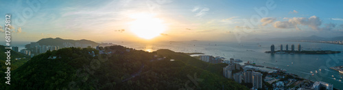  Aerial view of landscape in Sanya city, China