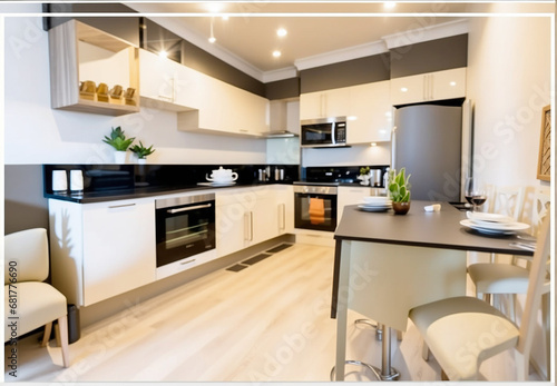 kitchen room, with all necessary appliances and furniture © A_A88