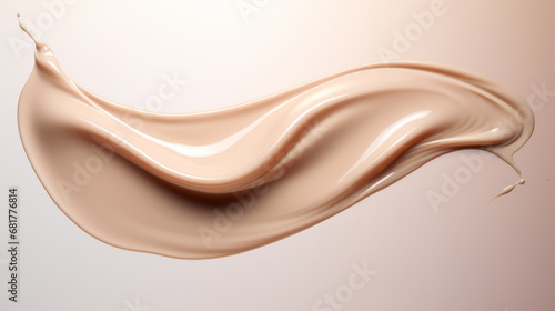 Beige viscous liquid. Skin care beige cosmetic cream © Vladimir