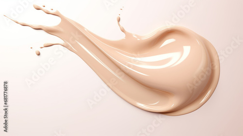 Beige viscous liquid. Skin care beige cosmetic cream