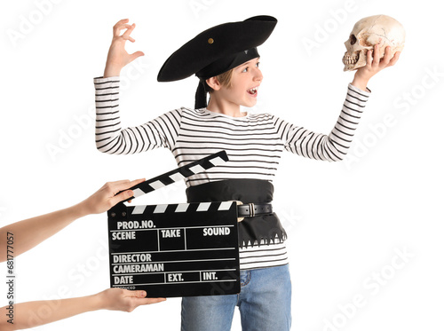 Little actor dressed as pir...