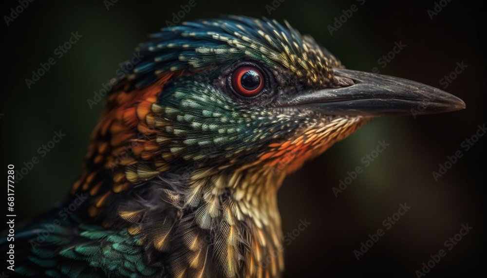 custom made wallpaper toronto digitalAnimal head with vibrant colors, close up of a starling generated by AI