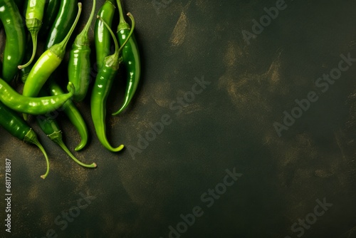 Textured Green chili mockup. Food cooking. Generate Ai photo