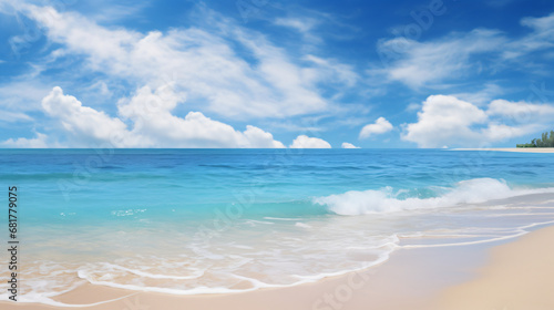 Wallpaper Mural Ocean view from the beach along the sand, vacation paradise view Torontodigital.ca