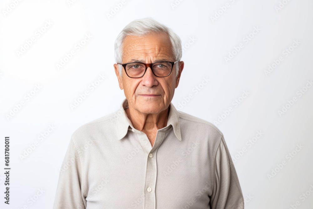 Portrait of a senior man with eyeglasses on white background Portrait of a senior man with eyeglasses on white background