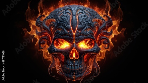 A Illustration of a Burning Head on Black Background.