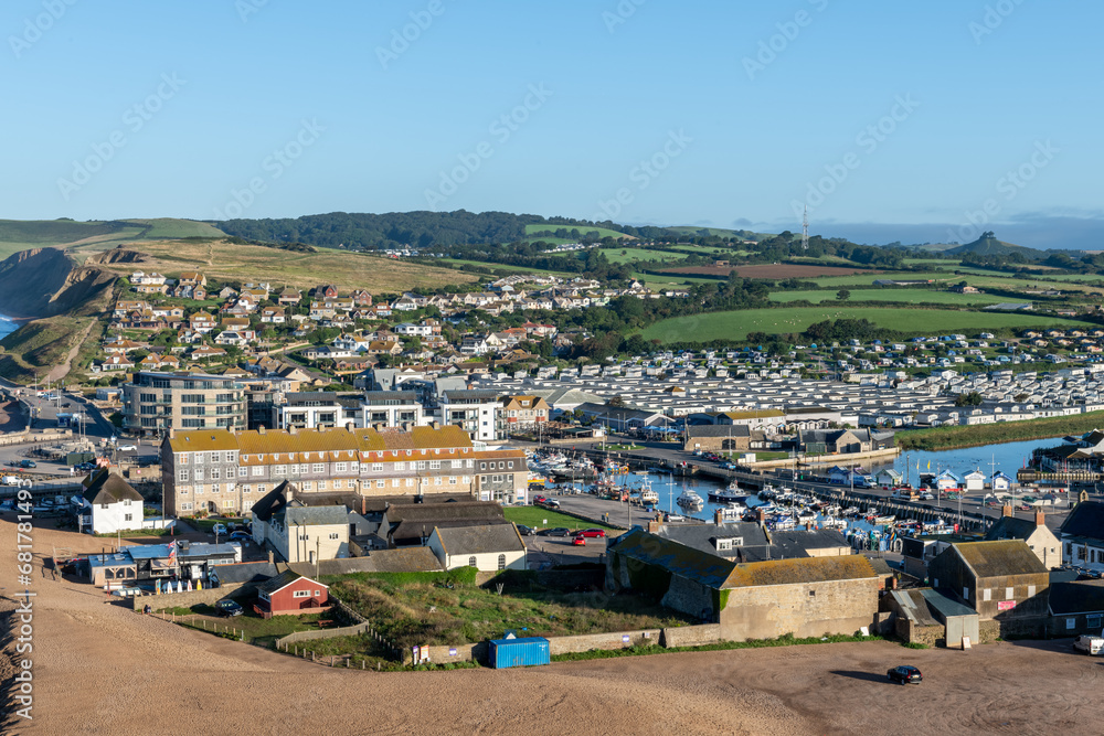 View from the top of the east cliff of West Bay in Dorset
