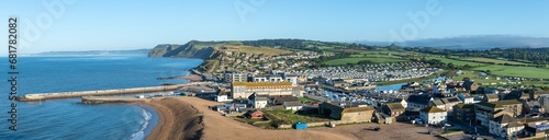 Panoramic photo of West Bay in Dorset photo