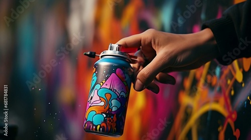 photography of a street artists spray paint can photo