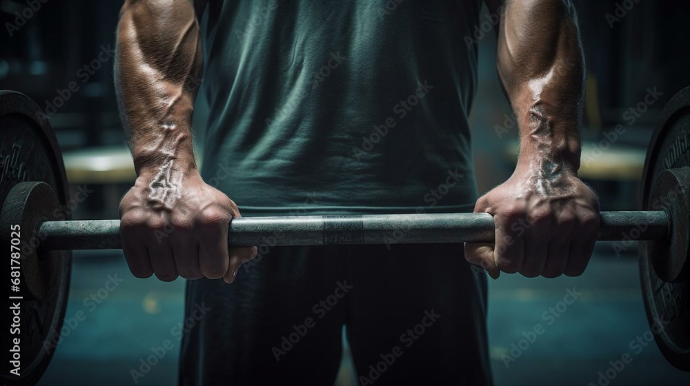 Fototapeta premium a person lifting weights