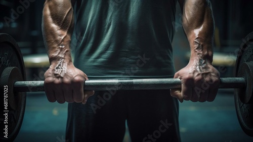 a person lifting weights photo