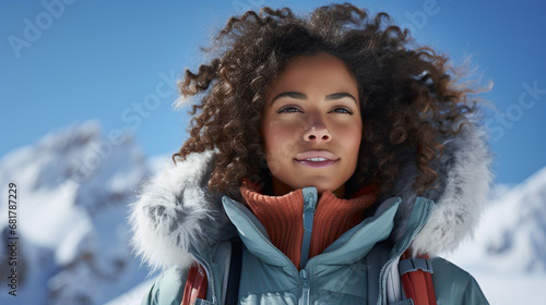portrait of a woman in winter photo