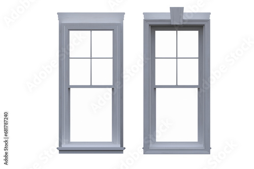 windows in the interior isolated on transparent background  3D illustration  cg render