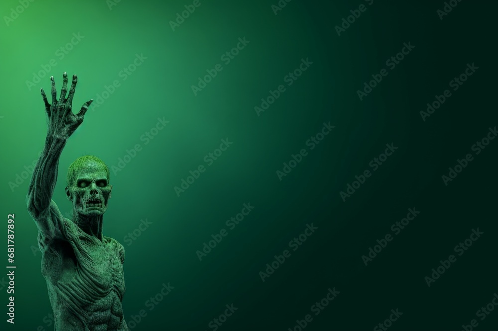 Green zombie hand mockup. Spooky dead. Generate Ai Green zombie hand mockup. Spooky dead. Generate Ai