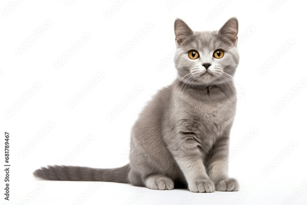 Grey cat. Animal british pet. Generate Ai
