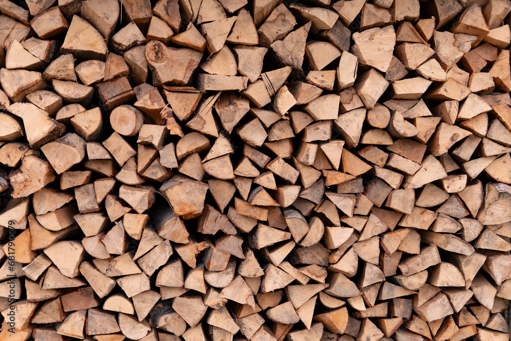 a pile of firewood stacked evenly a pile of firewood stacked evenly