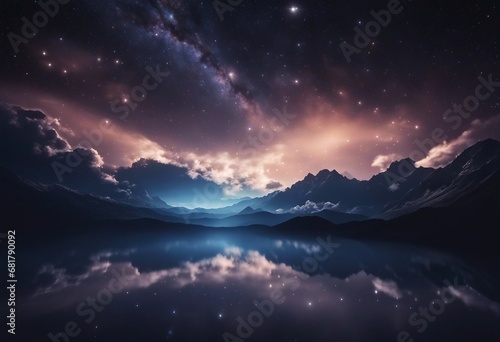Space night sky with cloud and star abstract background High quality photo © ArtisticLens