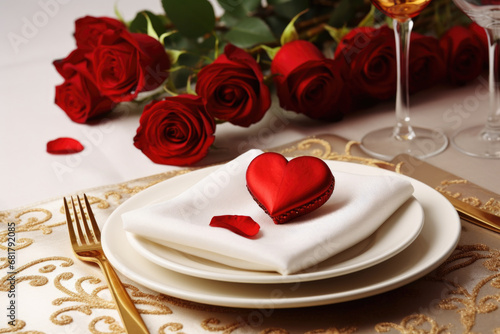 Romantic table setting for Valentine's day