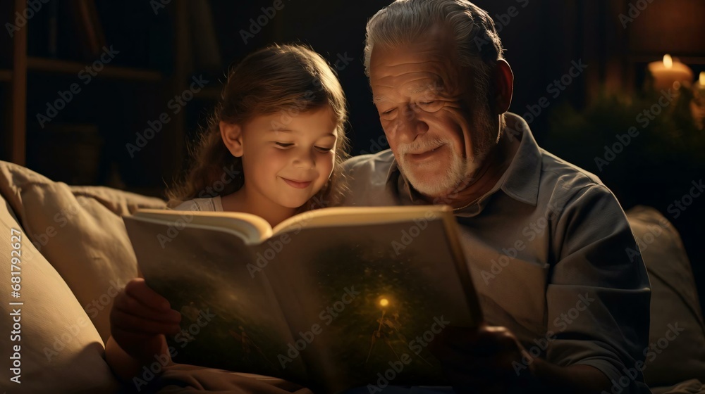 a person and a child reading a book a person and a child reading a book