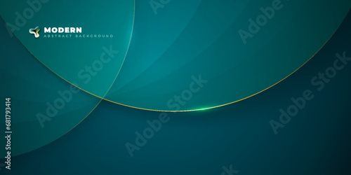 Background Abstract Design with Blue Teal and Gold Color Circle Shapes Fluid Gradient Background Shapes Composition Futuristic Design Posters. Abstract vector illustration.