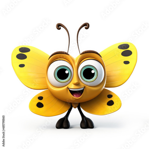 Cute Cartoon Yellow Butterf...
