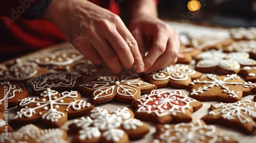 a person reaching for a pile of cookies photo