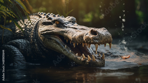 Crocodile on the surface of the water © Daniel
