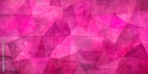 Pink, magenta textured surface with triangles, shapes. Bright colors creating a geometric patterned design for card, banner. Distressed, watercolor style.