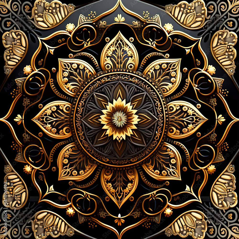 Golden Mandala Elegance: Luxurious Backdrop