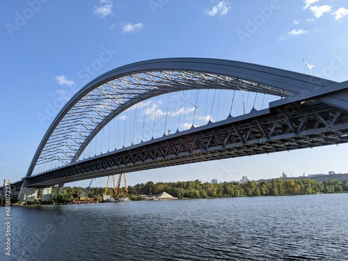 Podilsky Bridge under construction in Kyiv © viktorbond